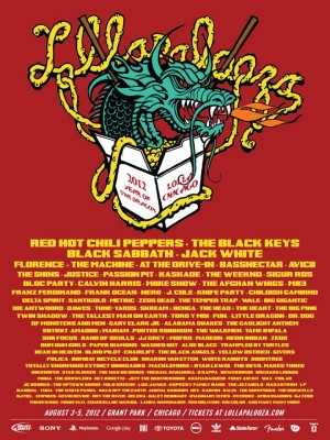 Red Hot Chili Peppers confirmed to headline Lollapalooza festival, 2012 lineup announced in full