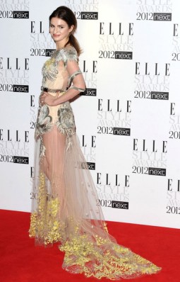 Model Tali Lennox shows too much of her underwear at Elle Style Awards in London