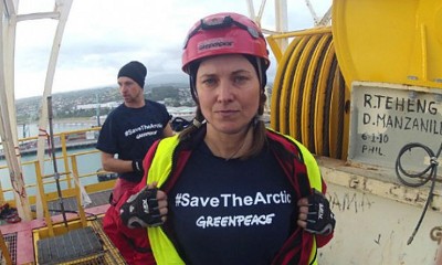 Actress Lucy Lawless arrested along Greenpeace activists in oil-ship protest