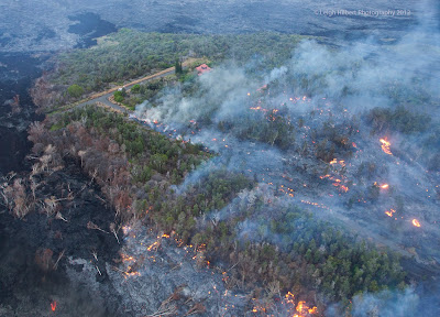 Last home in Hawaii\'s Puna district destroyed by lava flow from Kilauea volcano