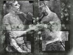 X-ray techniques revealed original wrestlers beneath Van Gogh\' Still life