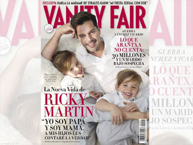 Ricky Martin poses for the Vanity Fair cover with twins Matteo and Valentino