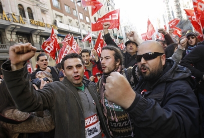 Spanish workers hold general strike in central Madrid against labor reforms biography
